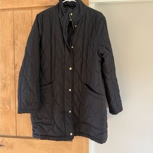 J. Crew Black Quilted Puffer Coat